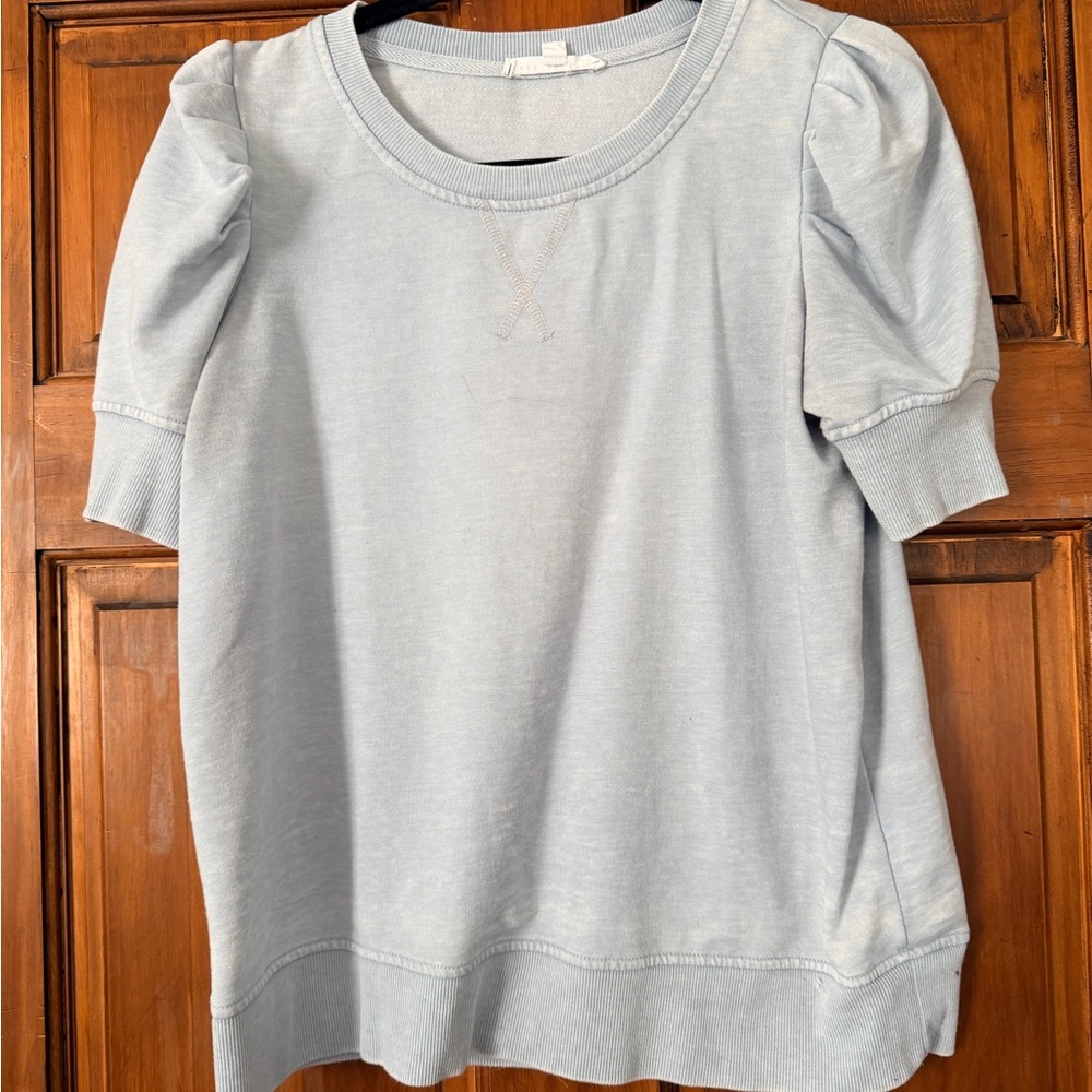 Light Blue Puff Sleeve Top